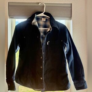 Carhartt Canvas Flannel Lined Plaid Snap Jacket Shirt Womens Size Small